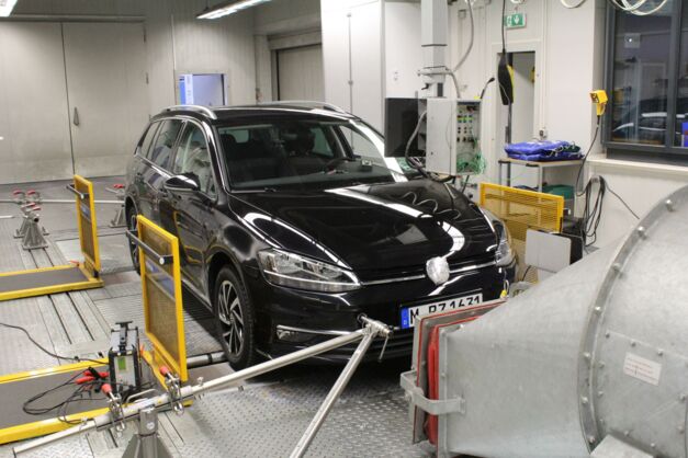 Rollenprüfstandtest mit VW Golf Variant 1.0 TSI nach WLTP-Messverfahren, 2019
Quelle: BDBe